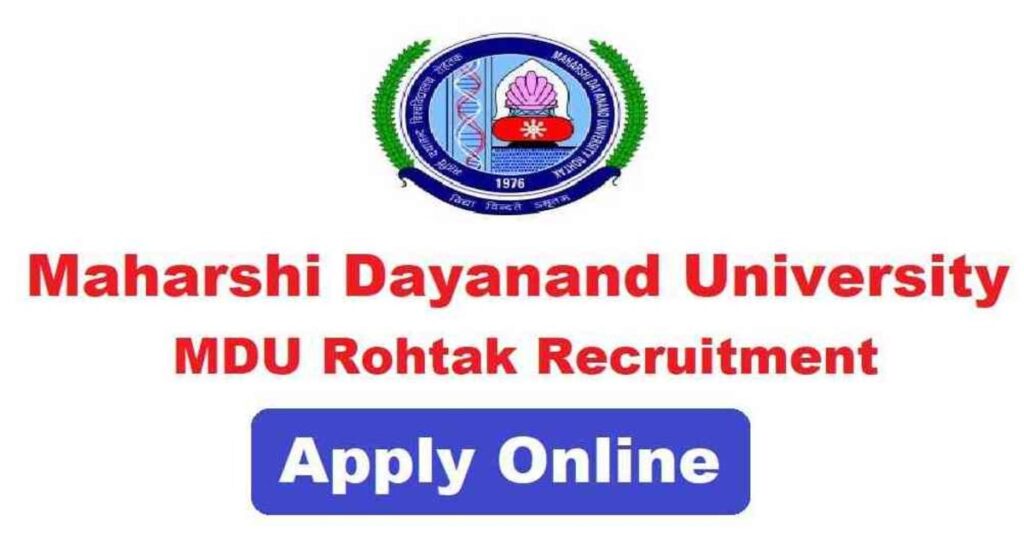 MDU Rohtak Assistant Professor 2024 Online Form